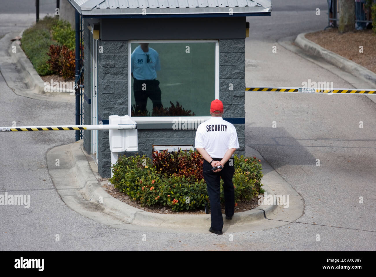 security guard at an entrance
